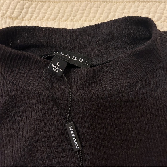 JLUXLABEL Black Mock Neck Bodysuit Large - Picture 3 of 5